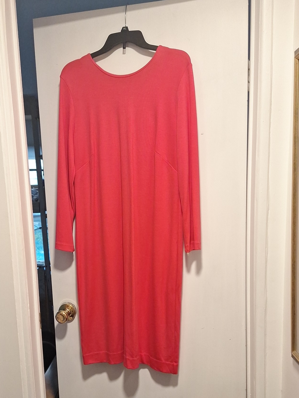 Ann Taylor Coral Long-Sleeve Midi Dress